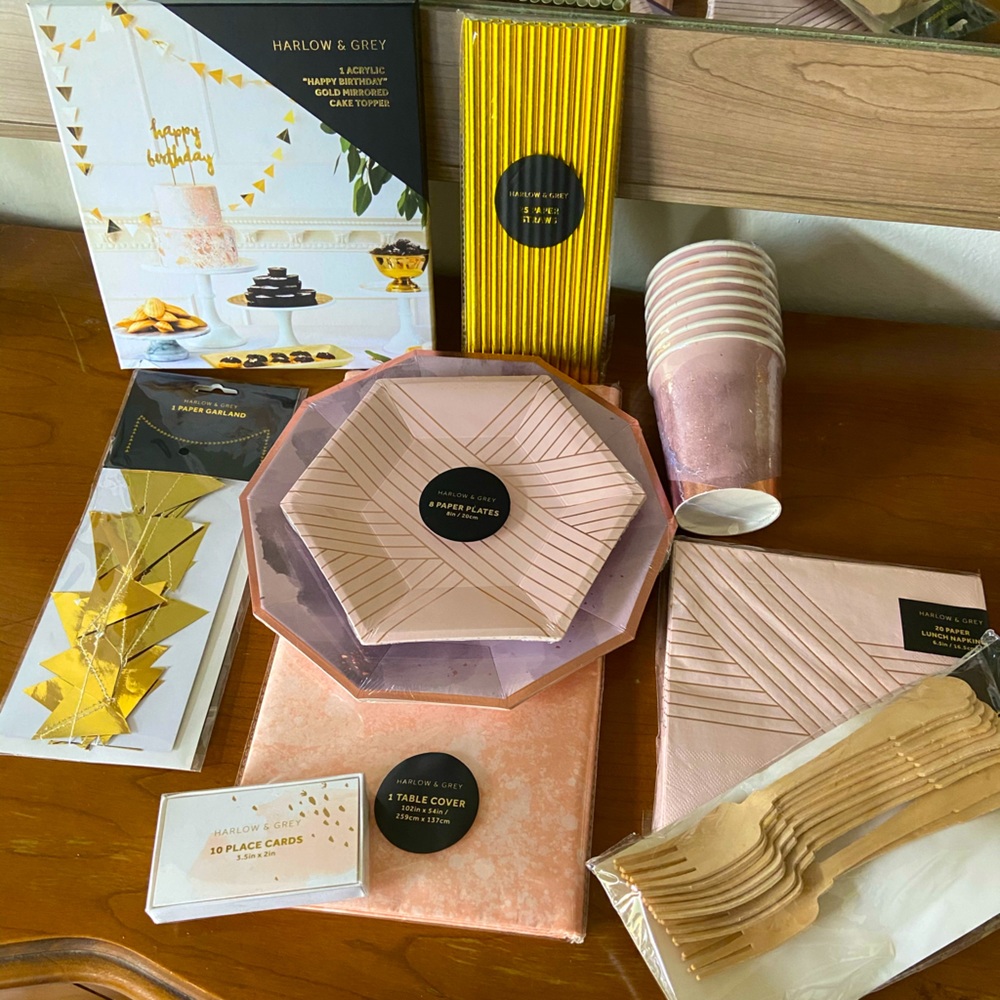 Party supplies (birthday, picnic, ladies brunch)